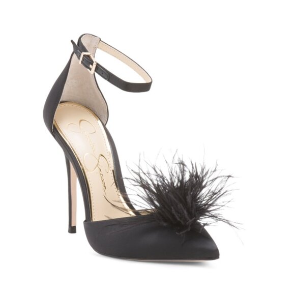 JESSICA SIMPSON Black Wolistie Embellished Pumps - Picture 1 of 2